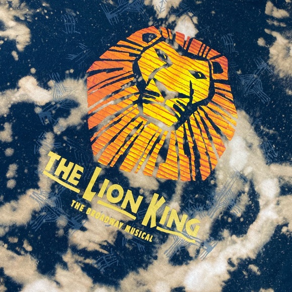 The Lion King Mens Tee Broadway Musical 2XL Black Bleach Tie Dye Custom Disney - Picture 3 of 6